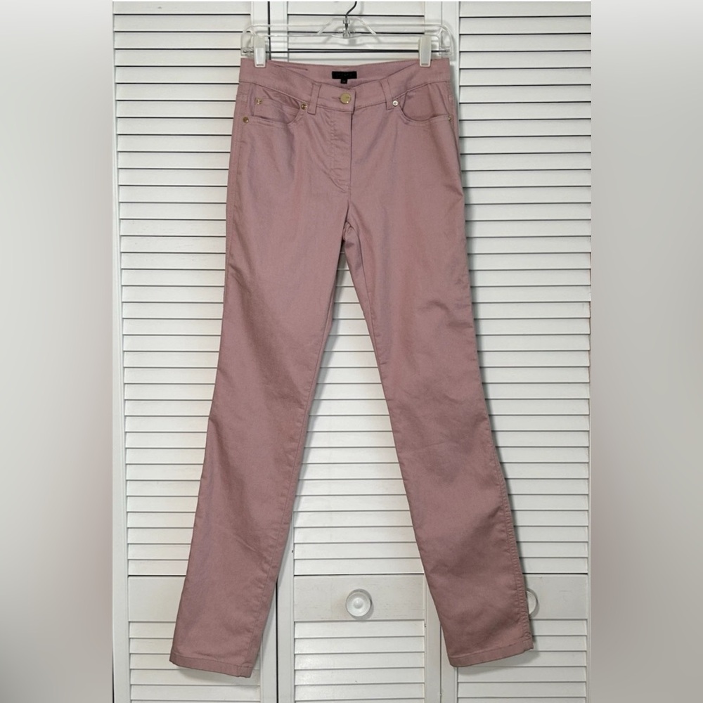 Escada J575 Slim Stretch Pants Jeans Straight Leg Light Wild Rose Size 36 US 6